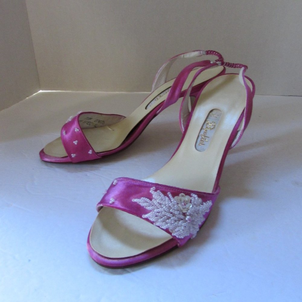 SALE Vintage Evening Peony Pink Satin High Heels